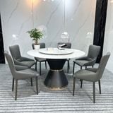  Bàn ăn tròn xoay 2 mặt đá Keisha 