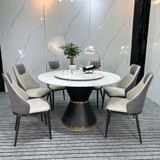  Bàn ăn tròn xoay 2 mặt đá Keisha 