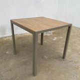  Bàn Vuông Xám Ngoài Trời Khung Nhôm Nan Polywood DPBV20C2 
