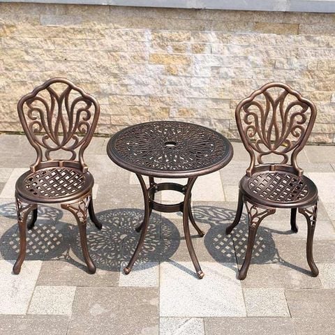 Bộ bàn 2 ghế nhôm đúc sơn tĩnh điện, thiết kế sang trọng, bền bỉ