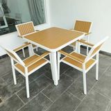  Bàn Vuông Ngoài Trời Khung Nhôm Trắng Nan Polywood DPBV20C4 