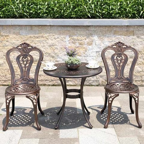 Bộ bàn 2 ghế nhôm đúc ngoài trời, lựa chọn hoàn hảo cho không gian ngoại thất