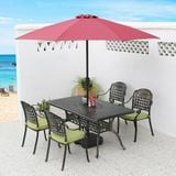  Bộ Bàn Chữ Nhật Nhôm Đúc Ngoài Trời BN04CN + DPAV4 