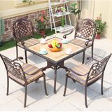  Bàn Vuông Mặt Đá Nhôm Đúc Ngoài Trời DPBV18 