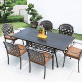  Bộ Bàn Chữ Nhật Nhôm Đúc Ngoài Trời DPBV14C + DPAV4 