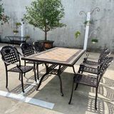  Bàn Chữ Nhật Nhôm Đúc Ngoài Trời Mặt Đá DPBV14 