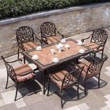  Bàn Chữ Nhật Nhôm Đúc Ngoài Trời Mặt Đá DPBV14 