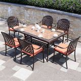  Bàn Chữ Nhật Nhôm Đúc Ngoài Trời Mặt Đá DPBV14 