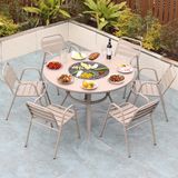  Bàn Tròn Nhôm Đúc Ngoài Trời Có Bếp Nướng DPBV26 