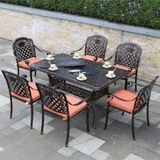  Bàn Chữ Nhật Nhôm Đúc Ngoài Trời Có Bếp Nướng DPBV07 