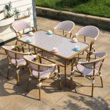  Bộ Bàn Ghế Chữ Nhật Ngoài Trời Giả Mây DPBV12 + DPAV05 