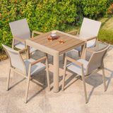  Bàn Vuông Nhôm Đúc Nan Polywood Ngoài Trời DPBV19 