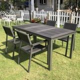  Bộ Bàn Chữ Nhật Khung Nhôm Đúc Ngoài Trời DPBV22 + Ghế DPAV11 