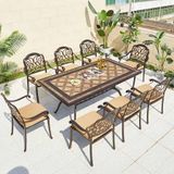  Bàn Chữ Nhật Nhôm Đúc Ngoài Trời Mặt Đá DPBV14 