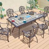  Bàn Chữ Nhật Nhôm Đúc Ngoài Trời Mặt Đá DPBV15A 