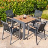  Bàn Vuông Nhôm Đúc Nan Polywood Ngoài Trời DPBV19 