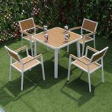  Bàn Vuông Ngoài Trời Khung Nhôm Trắng Nan Polywood DPBV20C4 