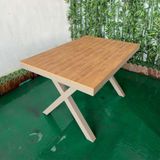  Bàn Chữ Nhật Ngoài Trời Khung Nhôm Nan Polywood DPBV23 