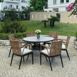  Bàn Nhôm Đúc Ngoài Trời Mặt Đá BN04TM 