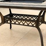  Bộ Bàn Chữ Nhật Nhôm Đúc Ngoài Trời Mặt Đá Có Bếp Nướng DPBV14B + DPAV4 