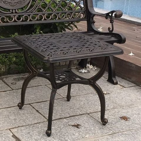 Bàn nhôm đúc nhỏ gọn, sơn tĩnh điện, phù hợp sân vườn, ban công