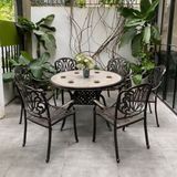  Bàn Nhôm Đúc Ngoài Trời Mặt Đá BN04TM 