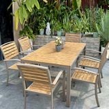  Bàn Chữ Nhật Ngoài Trời Khung Nhôm Nan Polywood DPBV20C 