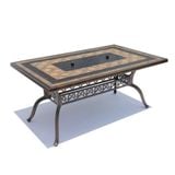  Bàn Chữ Nhật Nhôm Đúc Ngoài Trời Mặt Đá Có Bếp Nướng DPBV14B 