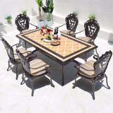  Bàn Chữ Nhật Nhôm Đúc Ngoài Trời Mặt Đá DPBV14 