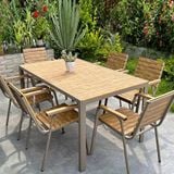  Bàn Chữ Nhật Ngoài Trời Khung Nhôm Nan Polywood DPBV20C 