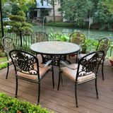  Bàn Nhôm Đúc Ngoài Trời Mặt Đá BN04TM 