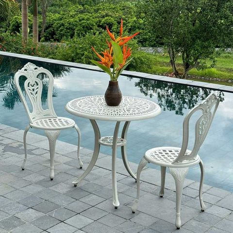 Bộ bàn 2 ghế nhôm đúc ngoài trời, sơn tĩnh điện, chống gỉ sét