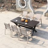  Bàn Chữ Nhật Đen Mở Rộng Ngoài Trời DPBV24 