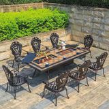  Bàn Sân Vườn Chữ Nhật Mặt Đá Có 2 Bếp Nướng AMB04 - Sự Kết Hợp Hoàn Hảo Cho Không Gian Ngoại Thất 