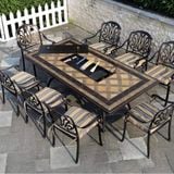  Bàn Chữ Nhật Nhôm Đúc Ngoài Trời Mặt Đá Có Bếp Nướng DPBV14B 