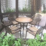  Bộ Bàn Tròn Nhôm Đúc Mặt Đá Ngoài Trời D80M + DPAV4 