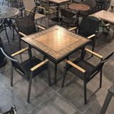  Bàn Vuông Nhôm Đúc Mặt Đá BN04VM 