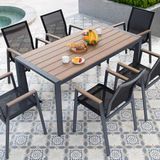  Bàn Chữ Nhật Nhôm Đúc Nan Polywood Ngoài Trời DPBV19A 