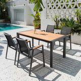  Bàn Chữ Nhật Nhôm Đúc Nan Polywood Ngoài Trời DPBV19A 