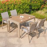  Bàn Chữ Nhật Nhôm Đúc Nan Polywood Ngoài Trời DPBV19A 