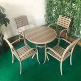  Bàn Tròn Xám Ngoài Trời Khung Nhôm Nan Polywood DPBV20A 