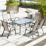  Bàn Ngoài Trời Khung Thép Mặt Kính Cường Lực DPBV27A 