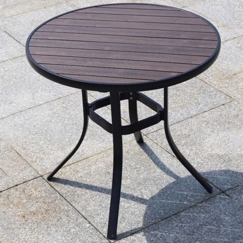 Bàn tròn Polywood giả gỗ ngoài trời, thiết kế sang trọng, bền bỉ