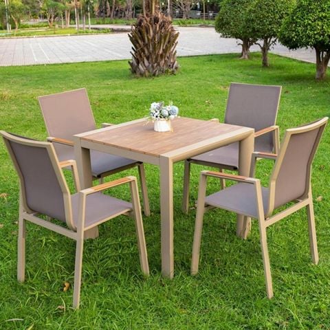 Bộ bàn 4 ghế Polywood sân vườn, phù hợp quán cafe, nhà hàng