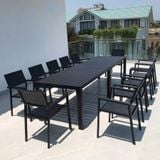  Bộ Bàn Chữ Nhật Ngoài Trời Khung Nhôm Nan Polywood  HPD19 + DPAV11 