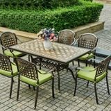  Bàn Chữ Nhật Ngoài Trời Nhôm Đúc Mặt Đá HPBN29 