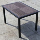  Bàn Chữ Nhật Nâu Ngoài Trời Khung Nhôm Nan Polywood DPBV21B1 