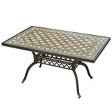  Bộ Bàn Chữ Nhật Ngoài Trời Nhôm Đúc Mặt Đá HPBN29 + DPAV4 