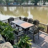  Bàn Vuông Nhôm Đúc Mặt Đá BN04VM 