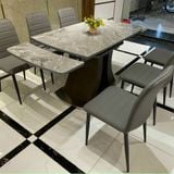  Bàn Ăn Mặt Đá Thông Minh Lazio - Kích thước Mở Rộng, Chất Liệu Cao Cấp 